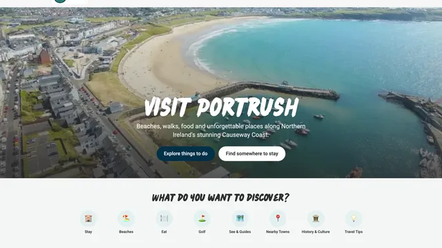Screenshot of the visitportrush.co.uk homepage