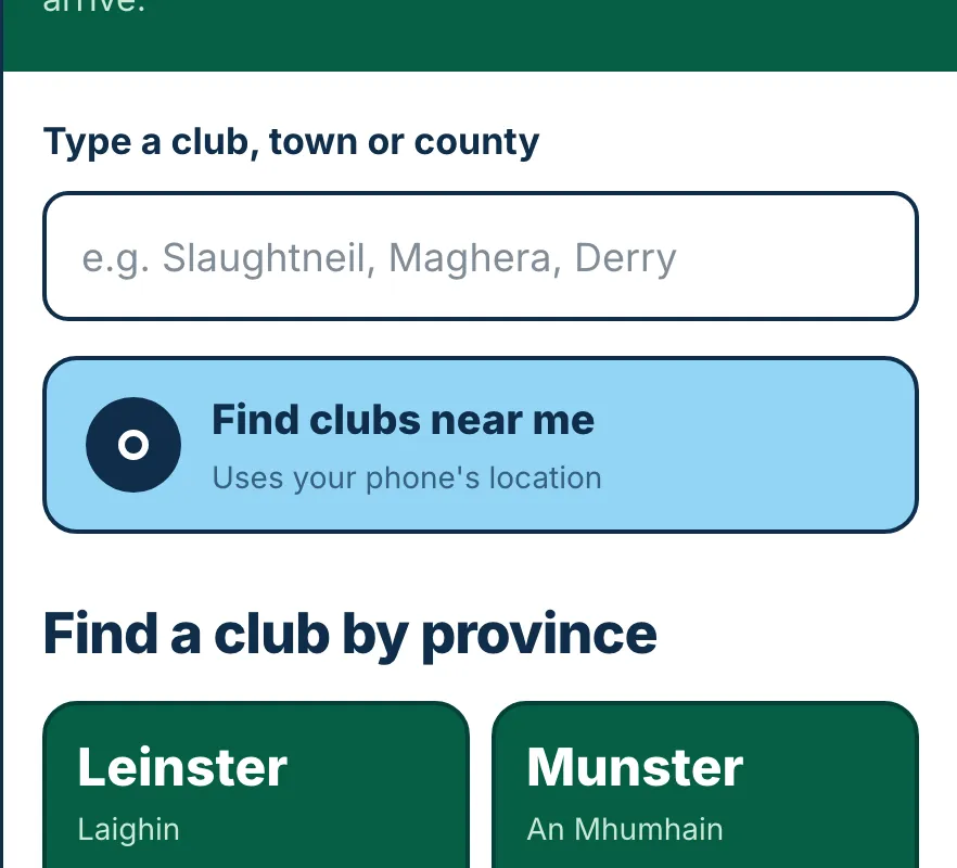 Screenshot of the Wheres The Pitch homepage